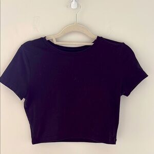 Wild Fable Black Fitted Crop T-Shirt